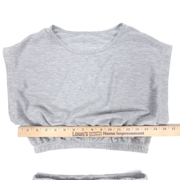 NEW Herbert Twins PQ Swim Metallic Crop Top Shorts Cover Up Lounge Set in Silver - Picture 4 of 10